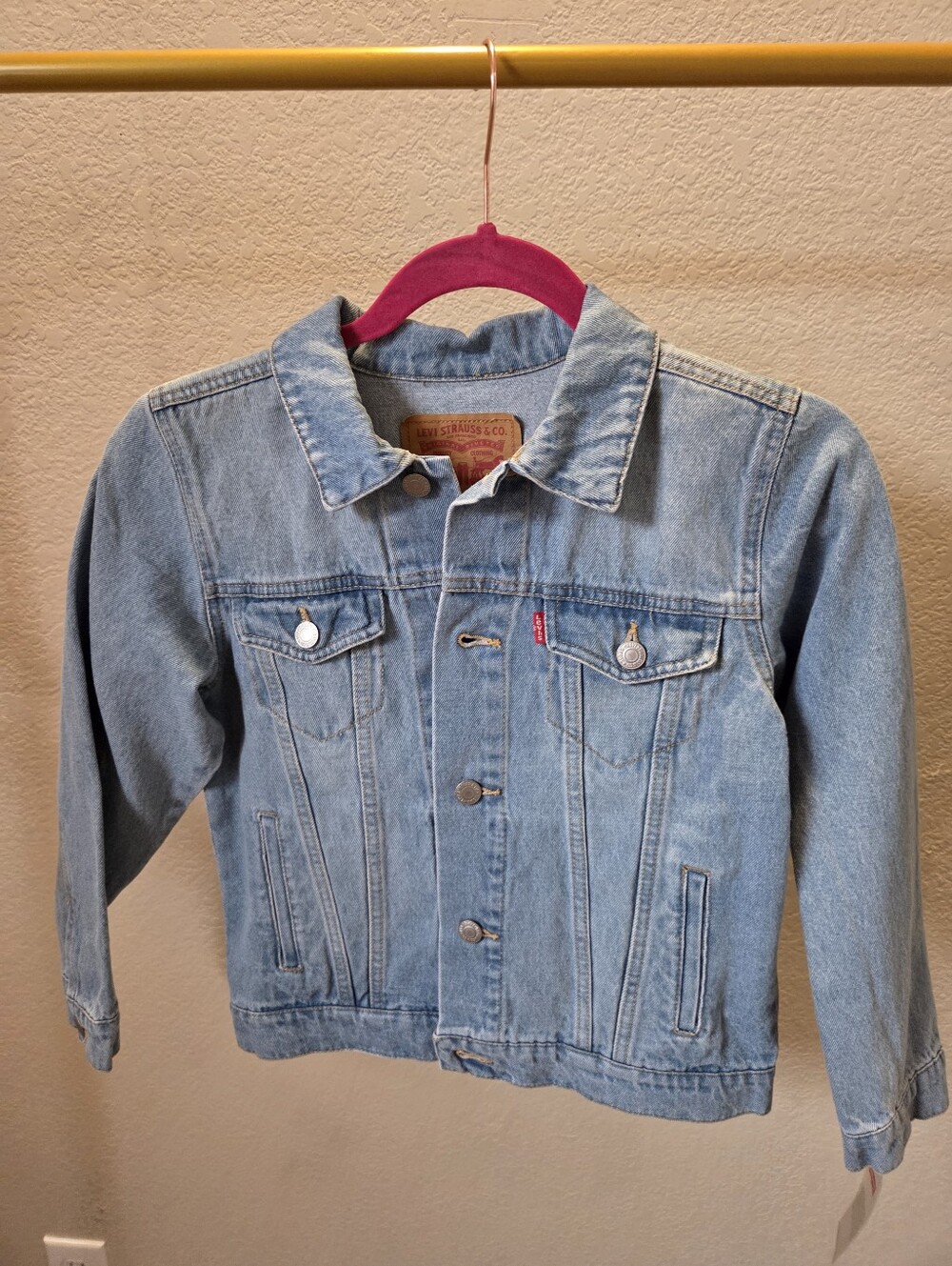 NWT- Levi's Kids Light Wash Blue Denim Button Jacket - Size 8/10